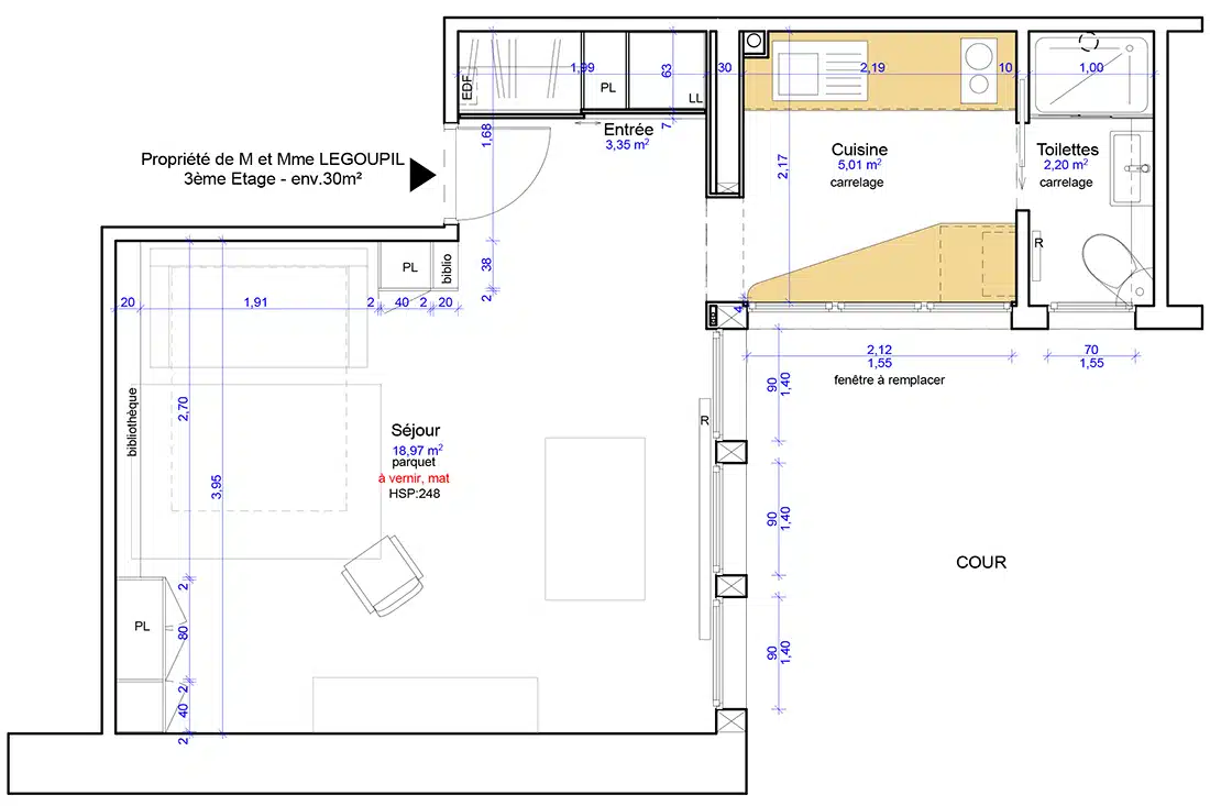 Plan du Studio après rénovation