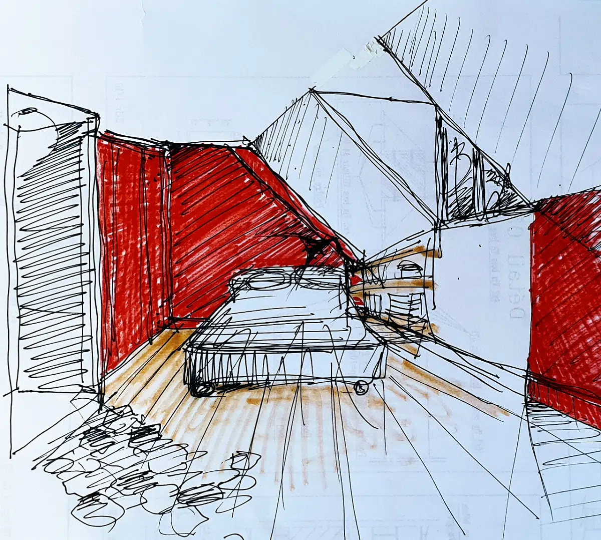 Croquis Studio Coté Chambre