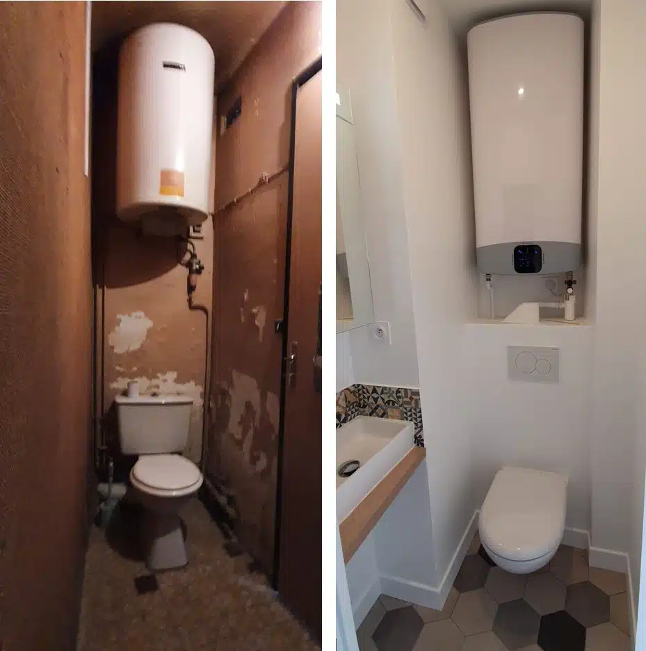 Rénovation WC avant après