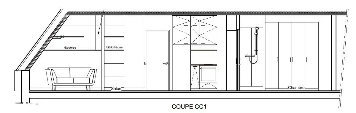 Avant Projet Plan du Studio en Coupe