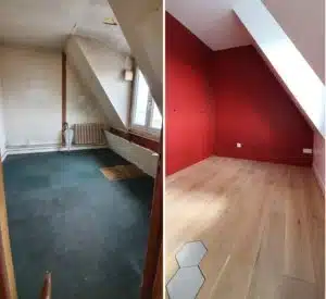Chambre avant après rénovation