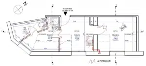 Plan du Studio de Saint Ouen avant travaux