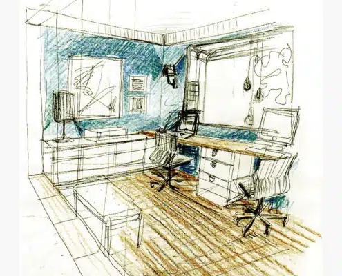 Croquis création bureau