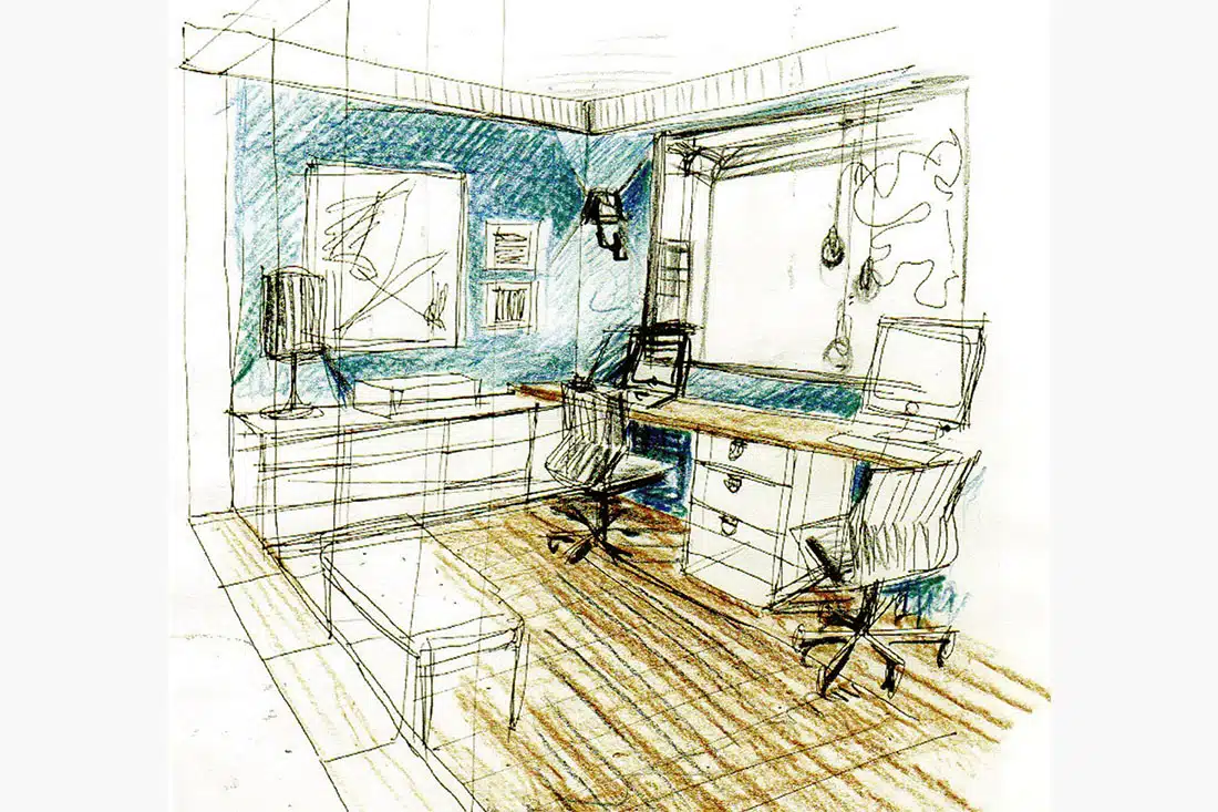Croquis création bureau