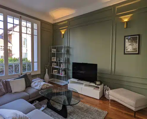 Salon tv couleur rénovation