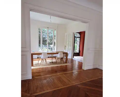 Salon rénovation ouverture parquet