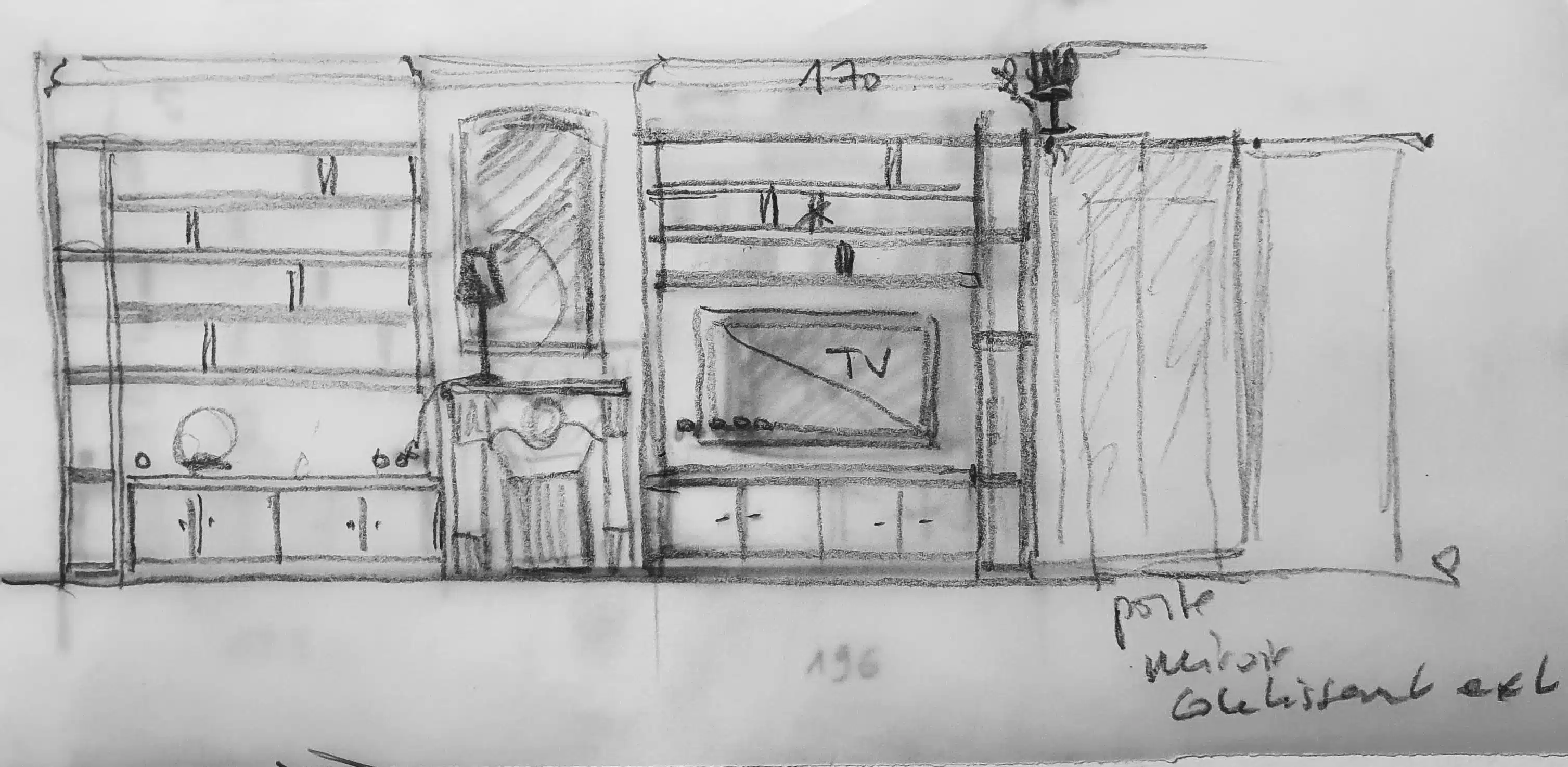 La bibliothèque sur mesure dans le salon 