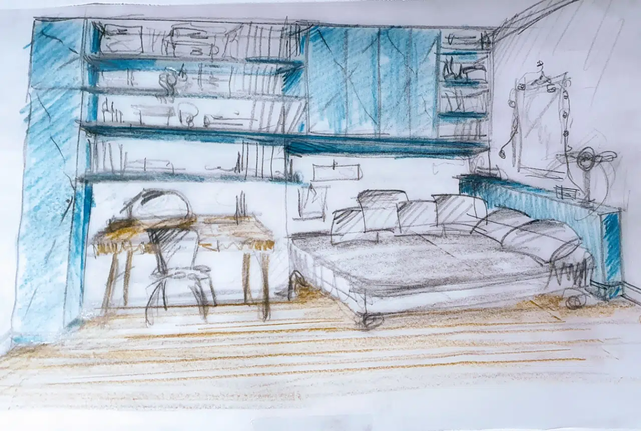 La 2e chambre avec son coin bureau 