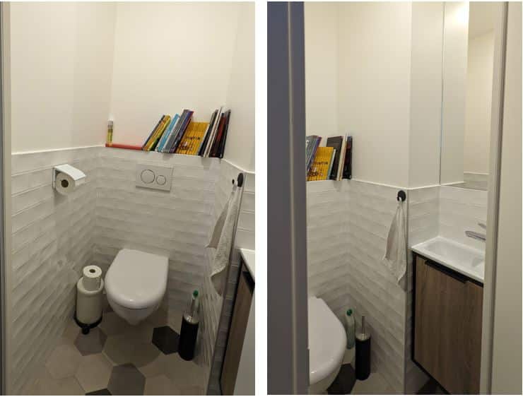 Création d'un cabinet de toilettes (WC) séparé avec un lave mains
